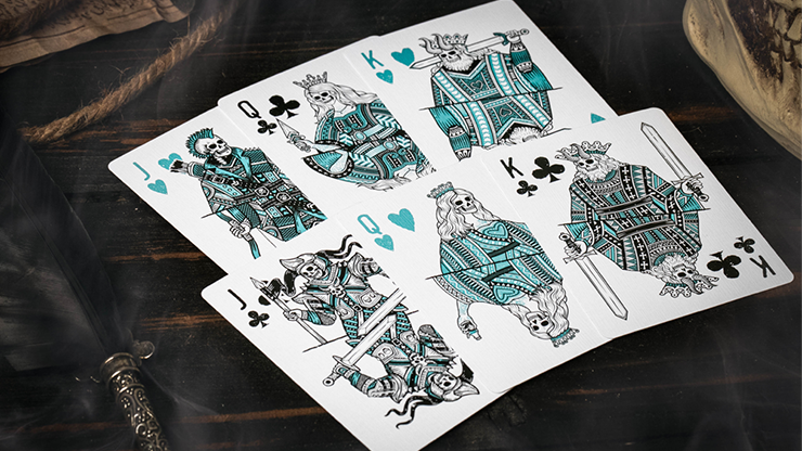 666 V4 (Cyan) Playing Cards by Riffle Shuffle